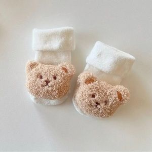 - Pair Baby Winter Bear Doll Socks Non-slip Kids Floor Unisex